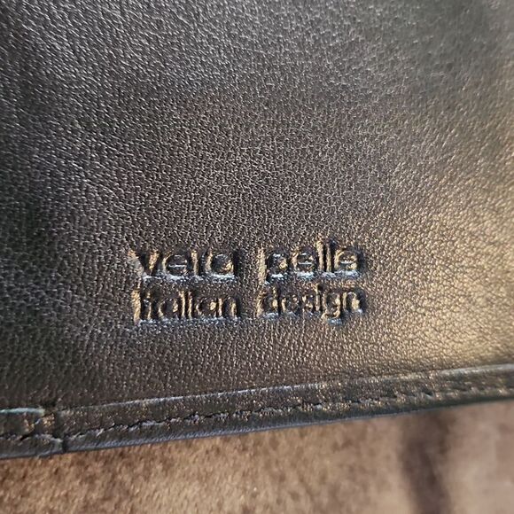 Italian black wallet bramani Italian design with snap and zipper section EUC - Picture 6 of 12